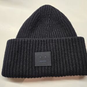 Acne Studios pansy ribbed wool beanie
